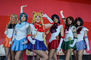 Sailor Moon Cosplay Gruppe Comic Con Stuttgart